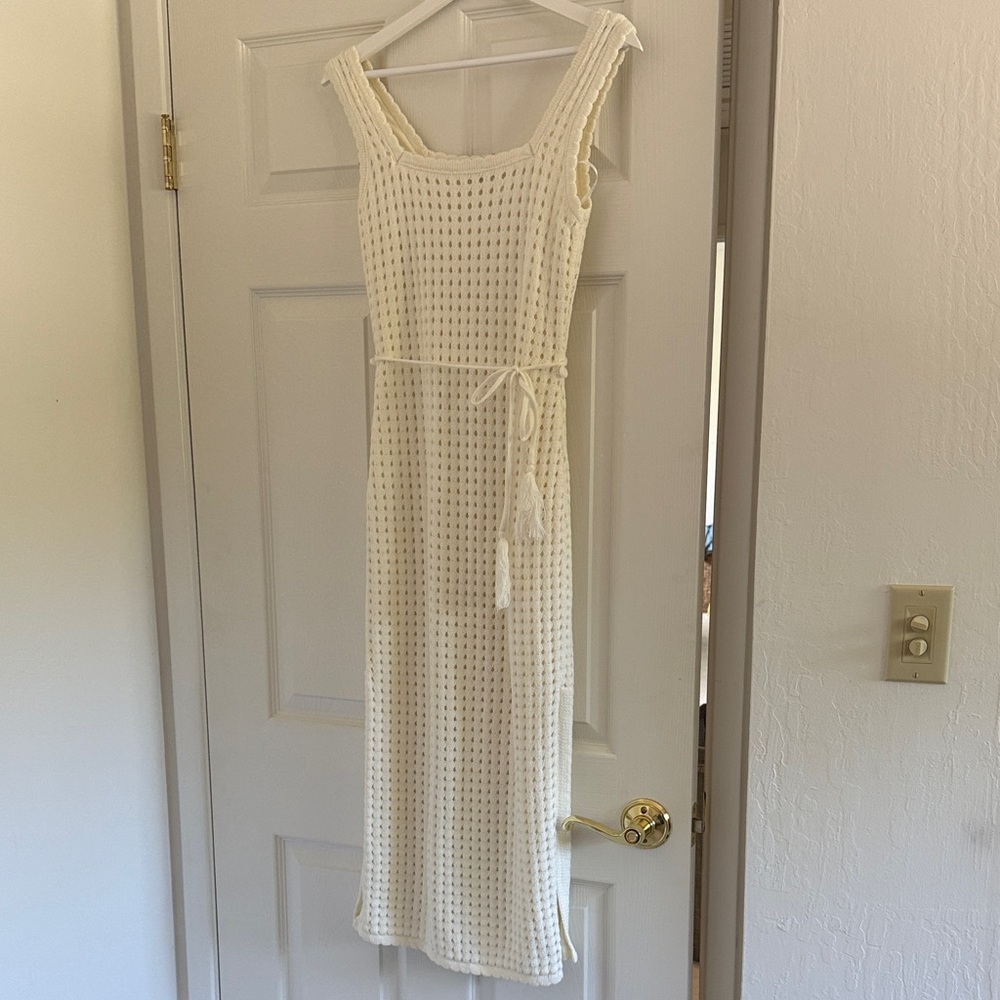 Lulu's Cream Knit Maxi Dress